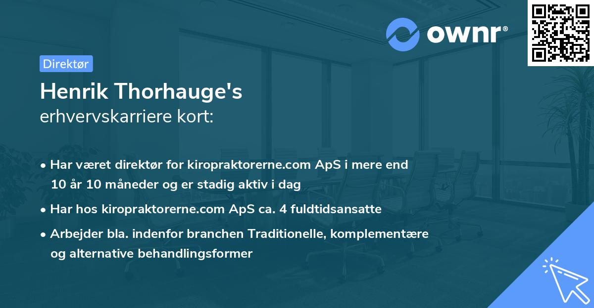 Henrik Thorhauge's erhvervskarriere kort