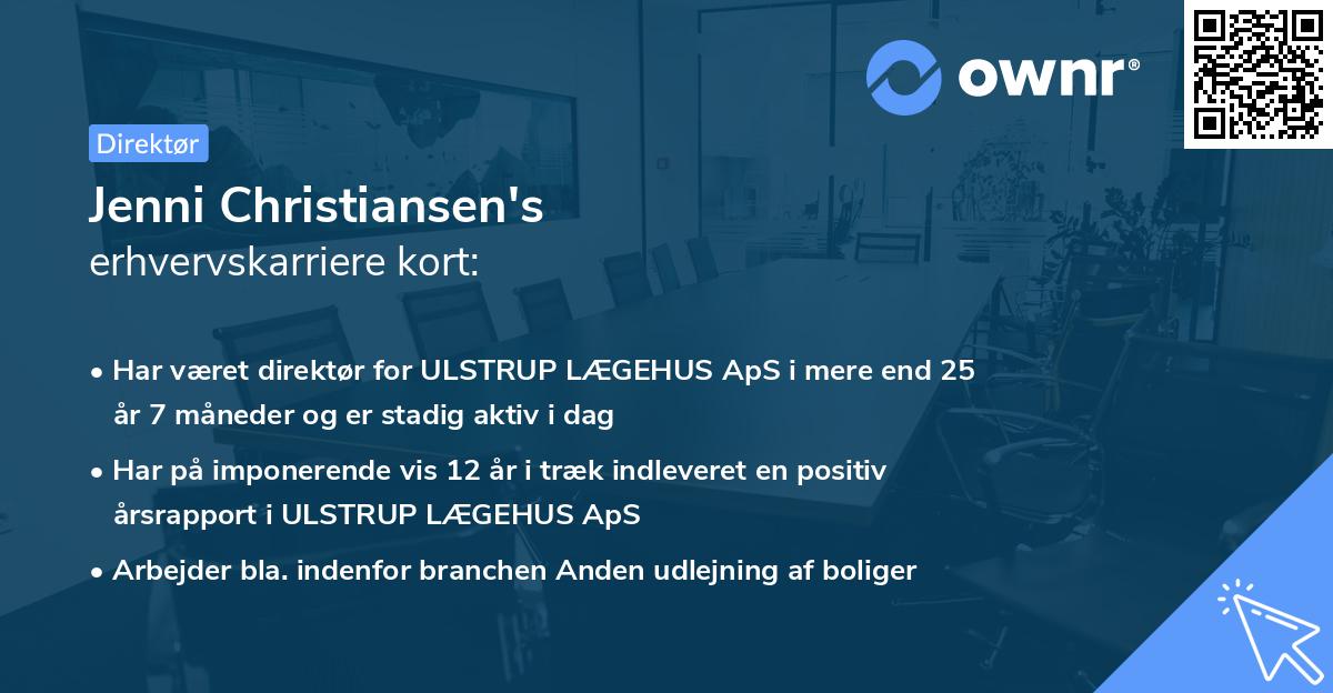Jenni Christiansen's erhvervskarriere kort