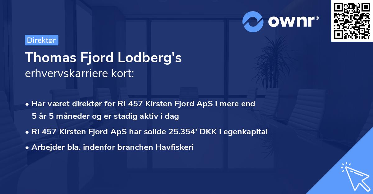 Thomas Fjord Lodberg's erhvervskarriere kort