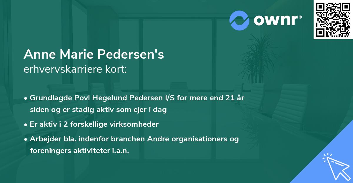 Anne Marie Pedersen's erhvervskarriere kort