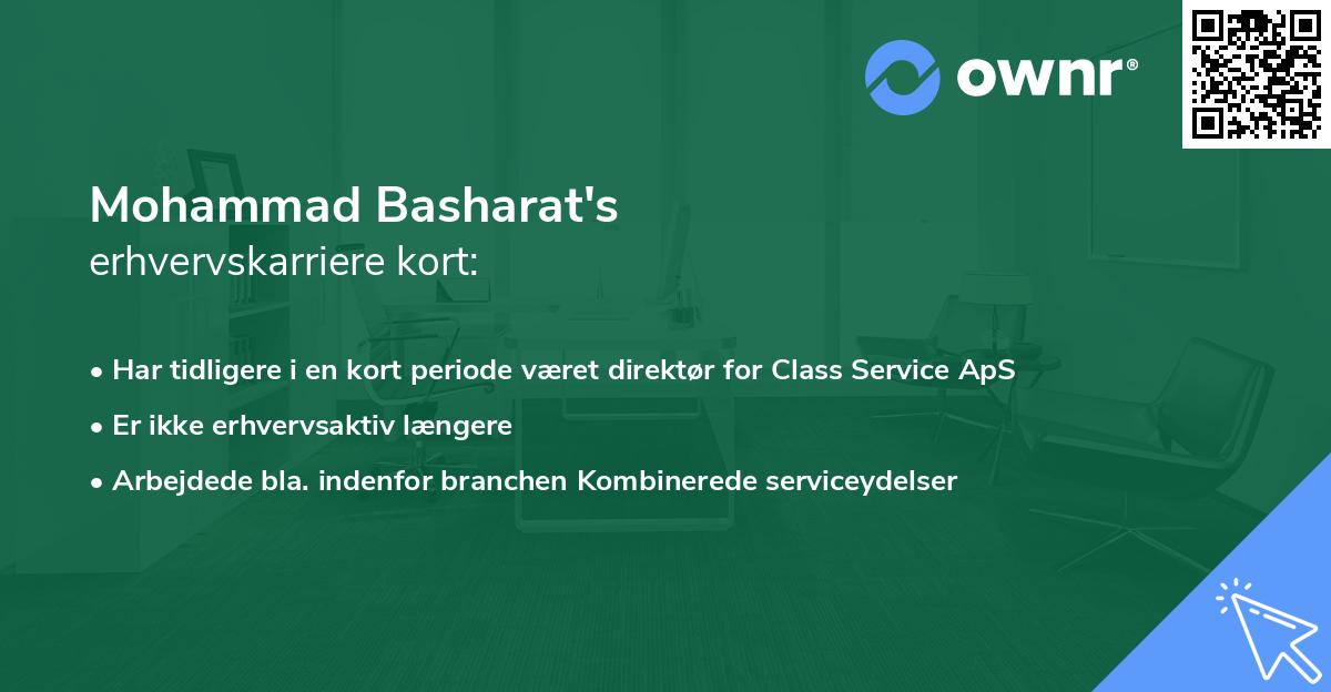 Mohammad Basharat's erhvervskarriere kort