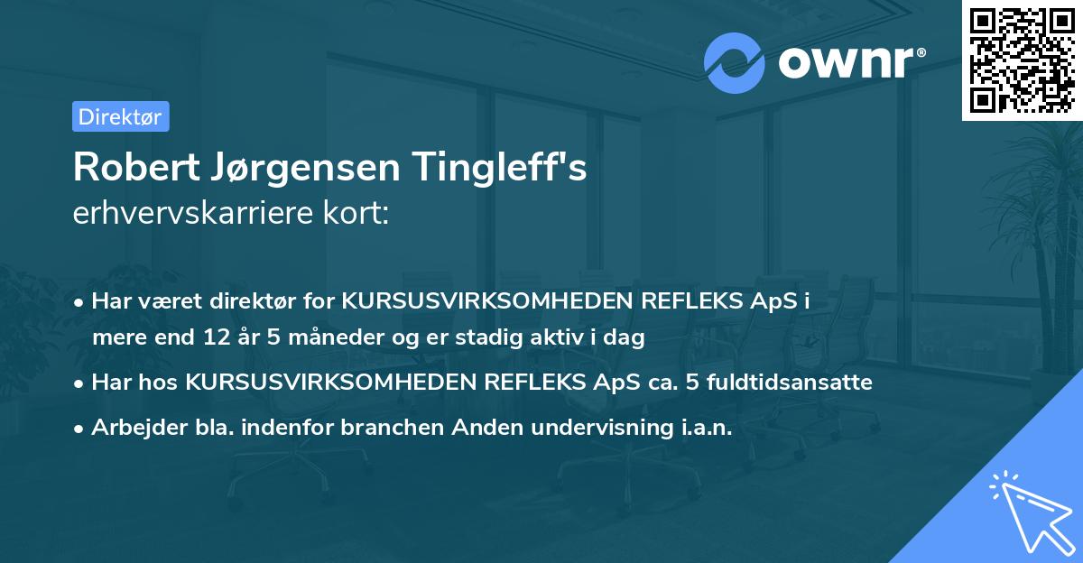 Robert Jørgensen Tingleff's erhvervskarriere kort