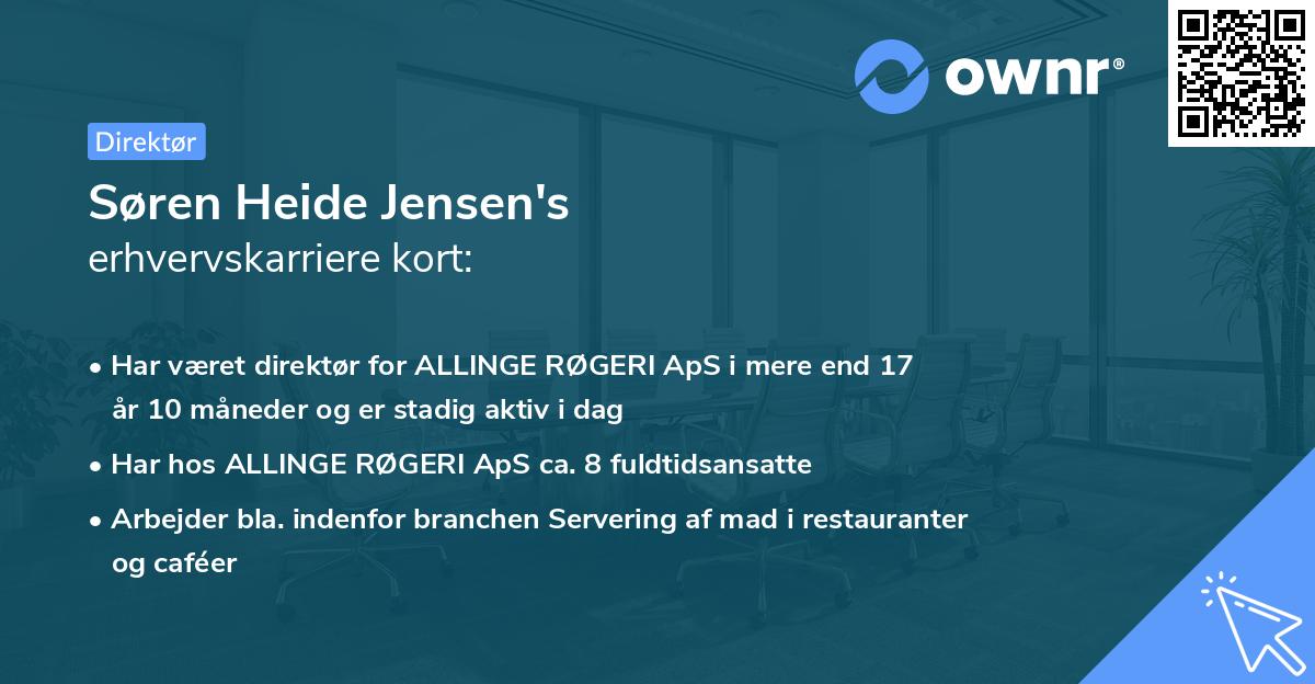 Søren Heide Jensen's erhvervskarriere kort
