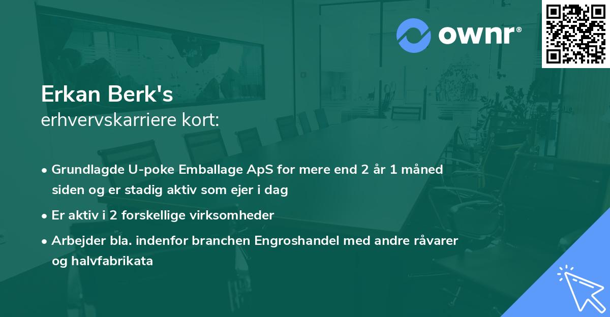 Erkan Berk's erhvervskarriere kort