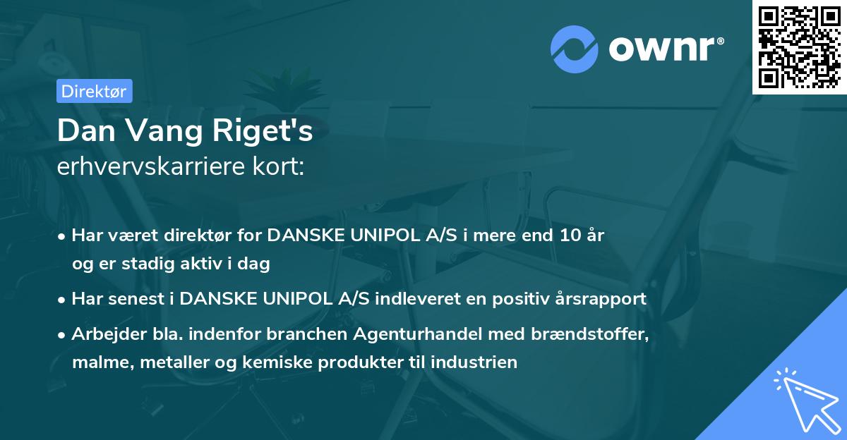 Dan Vang Riget's erhvervskarriere kort