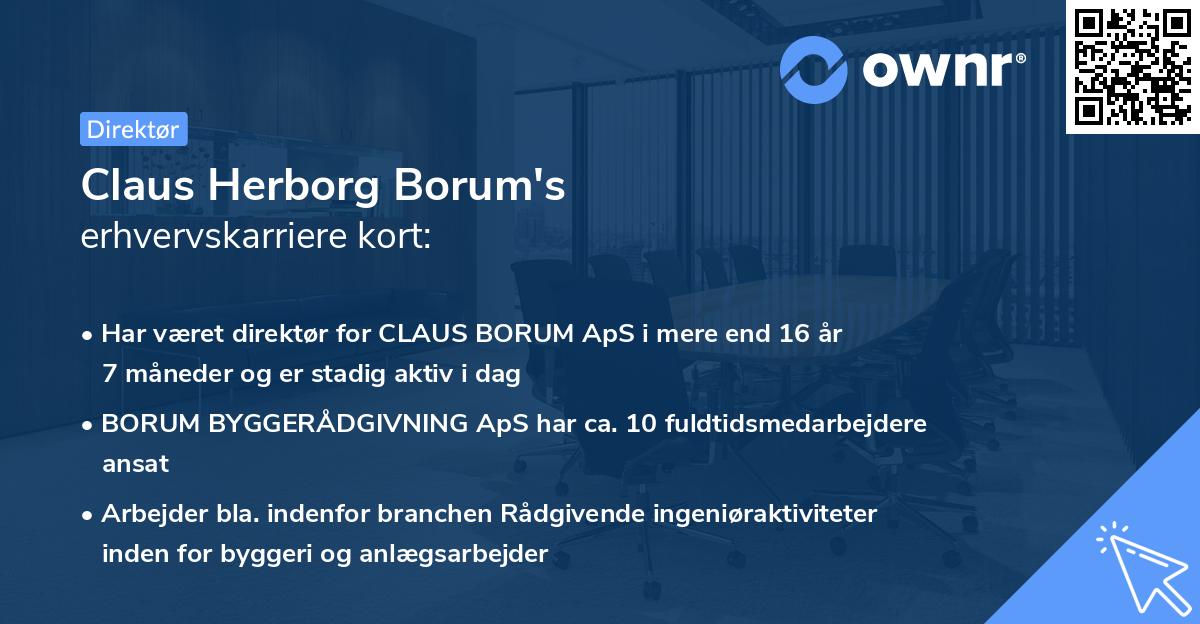 Claus Herborg Borum's erhvervskarriere kort