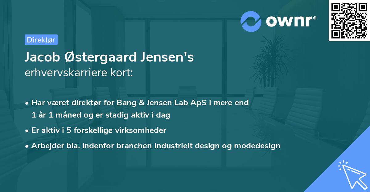 Jacob Østergaard Jensen's erhvervskarriere kort