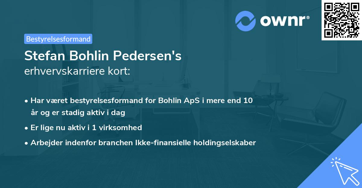 Stefan Bohlin Pedersen's erhvervskarriere kort