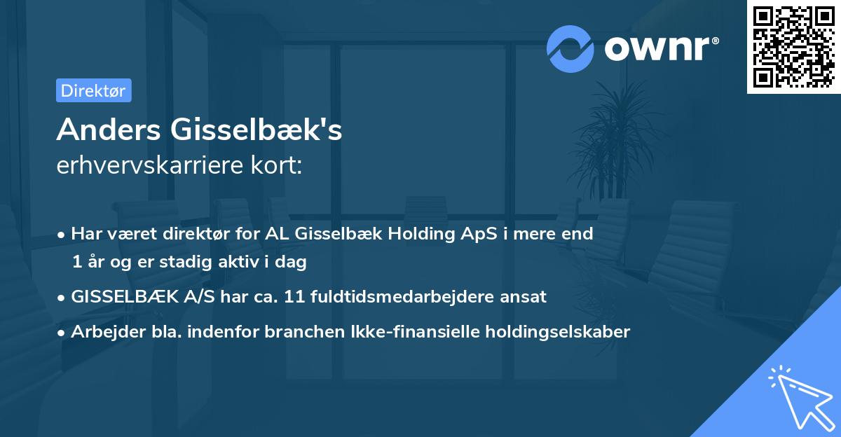 Anders Gisselbæk's erhvervskarriere kort