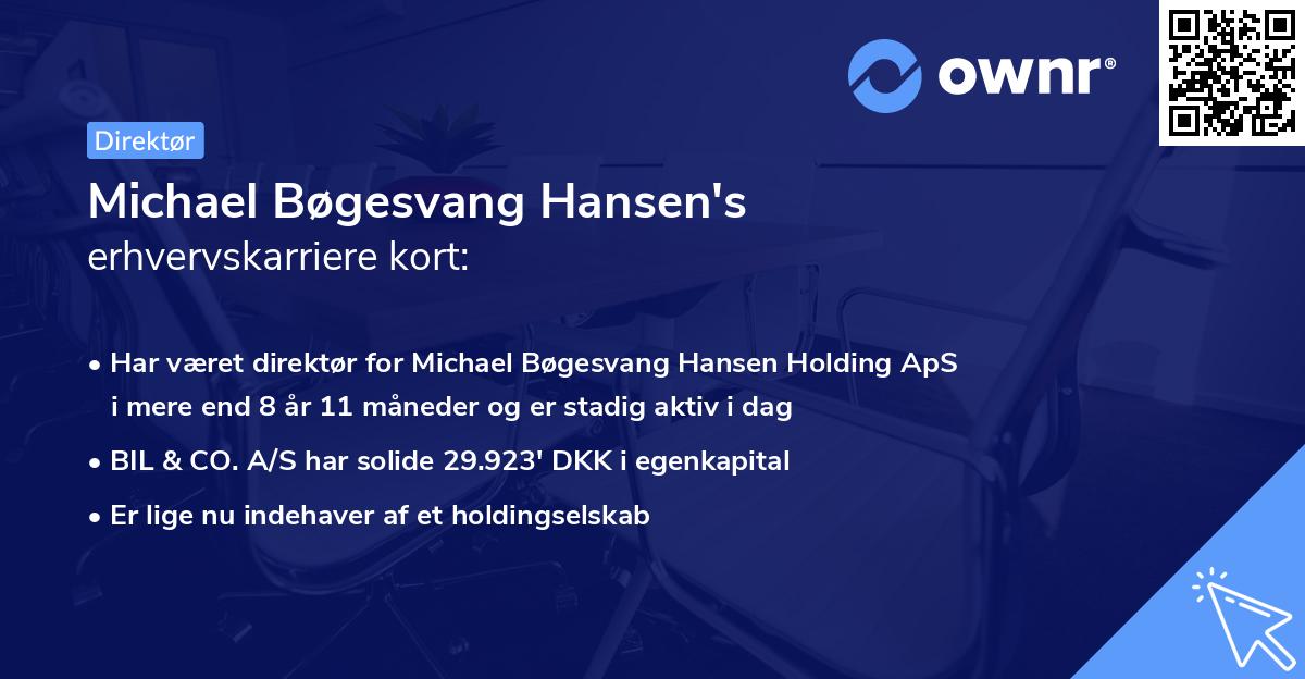 Michael Bøgesvang Hansen's erhvervskarriere kort