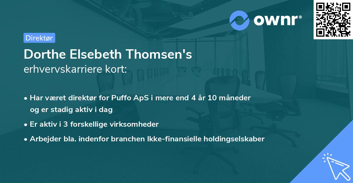 Dorthe Elsebeth Thomsen's erhvervskarriere kort