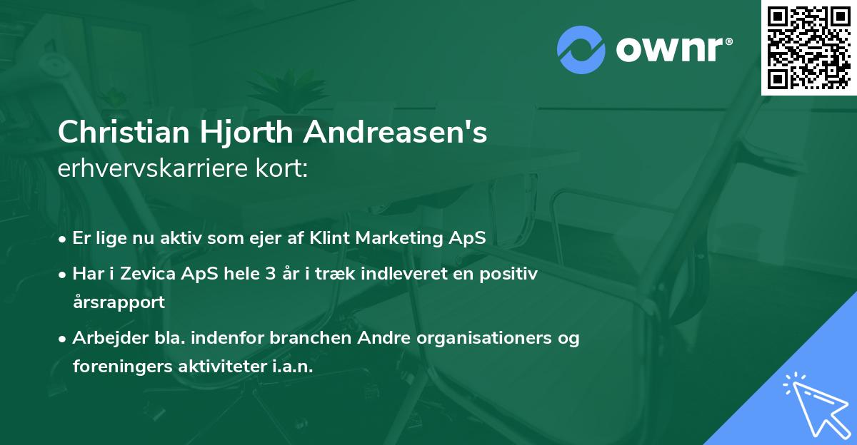 Christian Hjorth Andreasen's erhvervskarriere kort