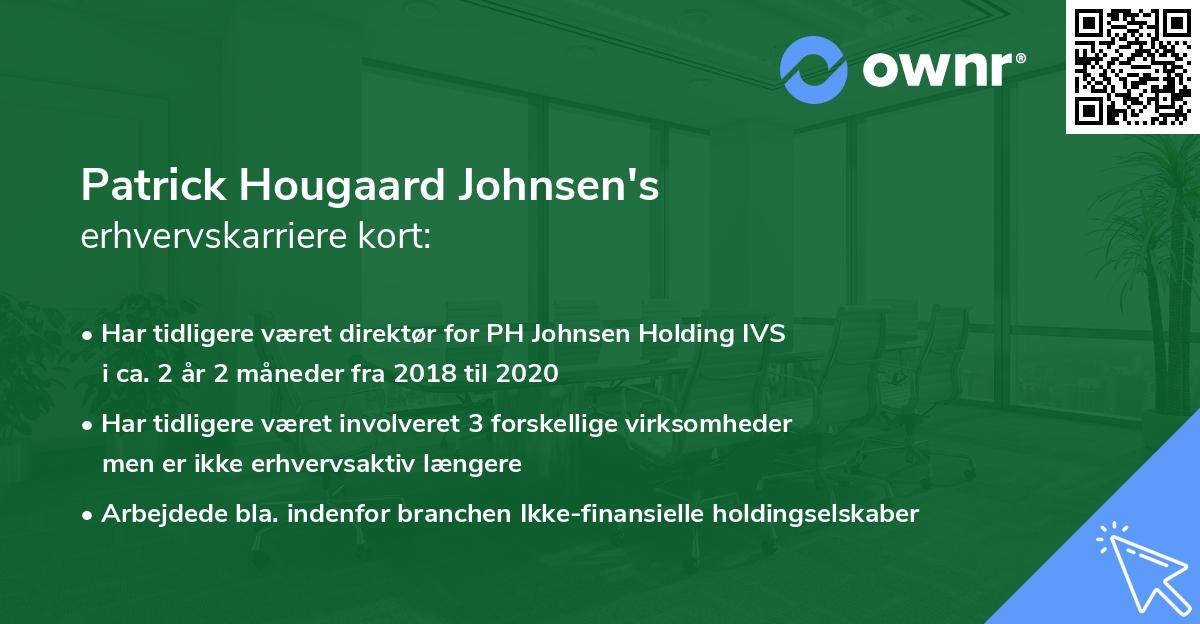 Patrick Hougaard Johnsen's erhvervskarriere kort