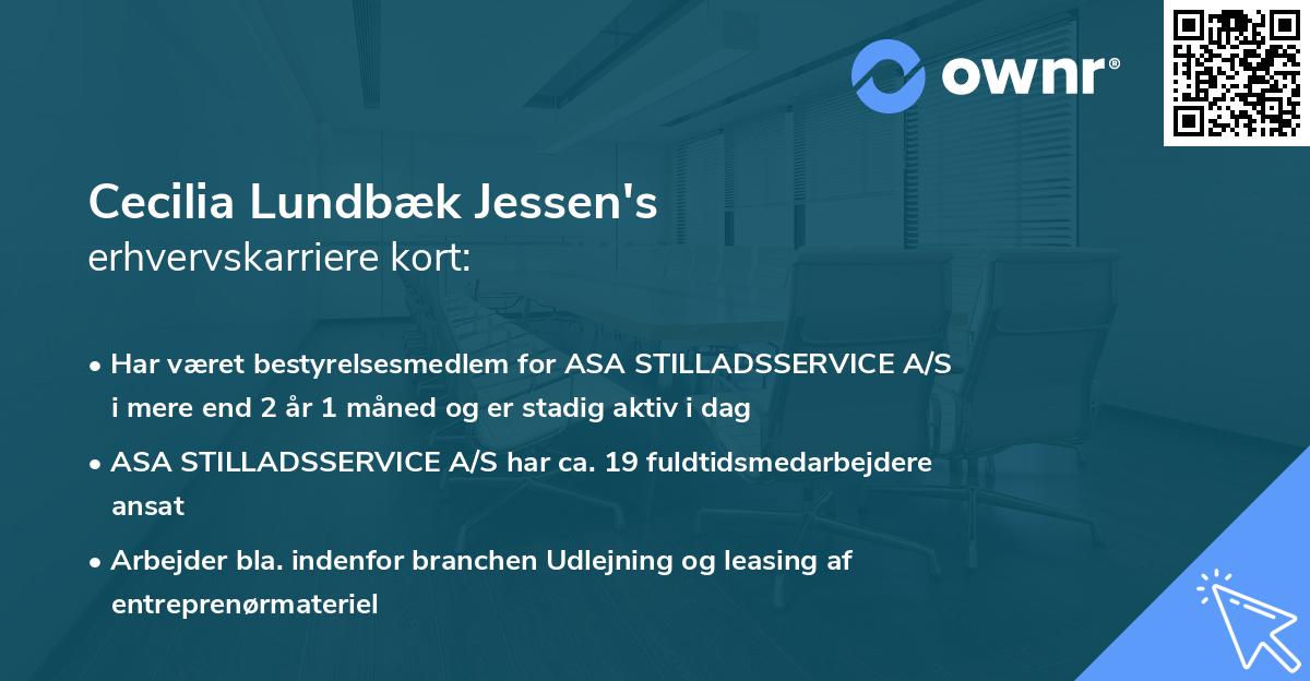 Cecilia Lundbæk Jessen's erhvervskarriere kort