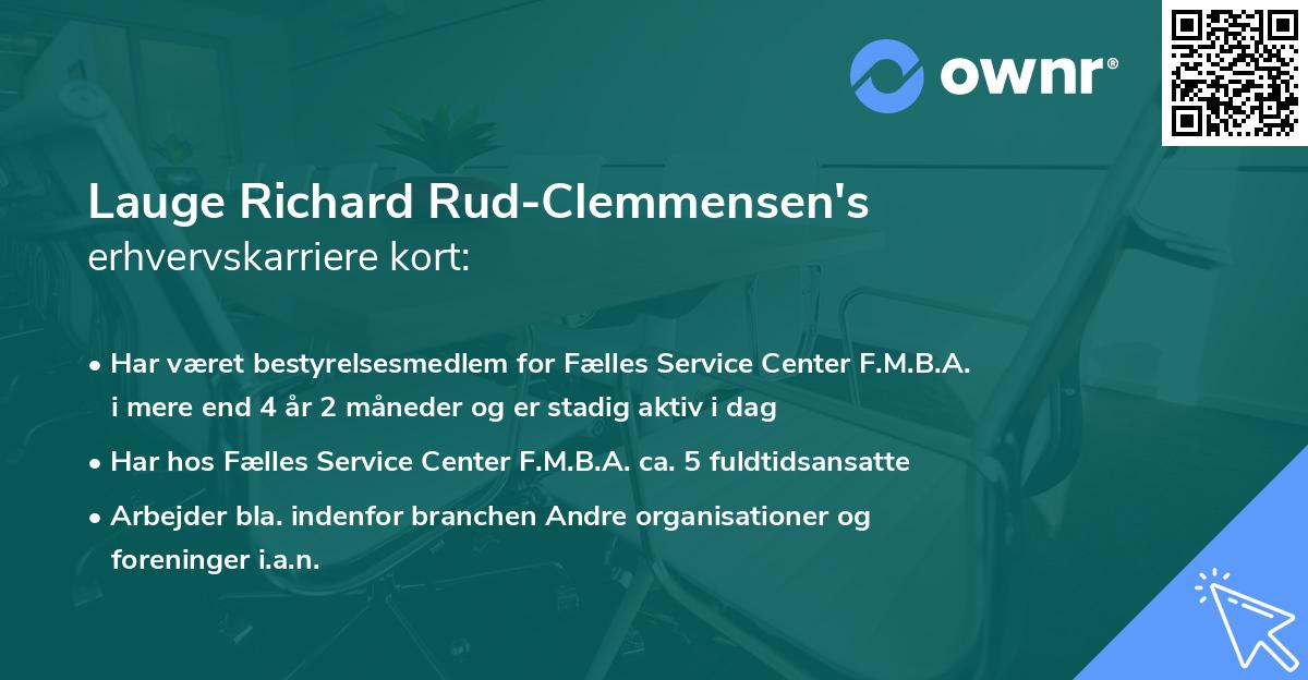 Lauge Richard Rud-Clemmensen's erhvervskarriere kort