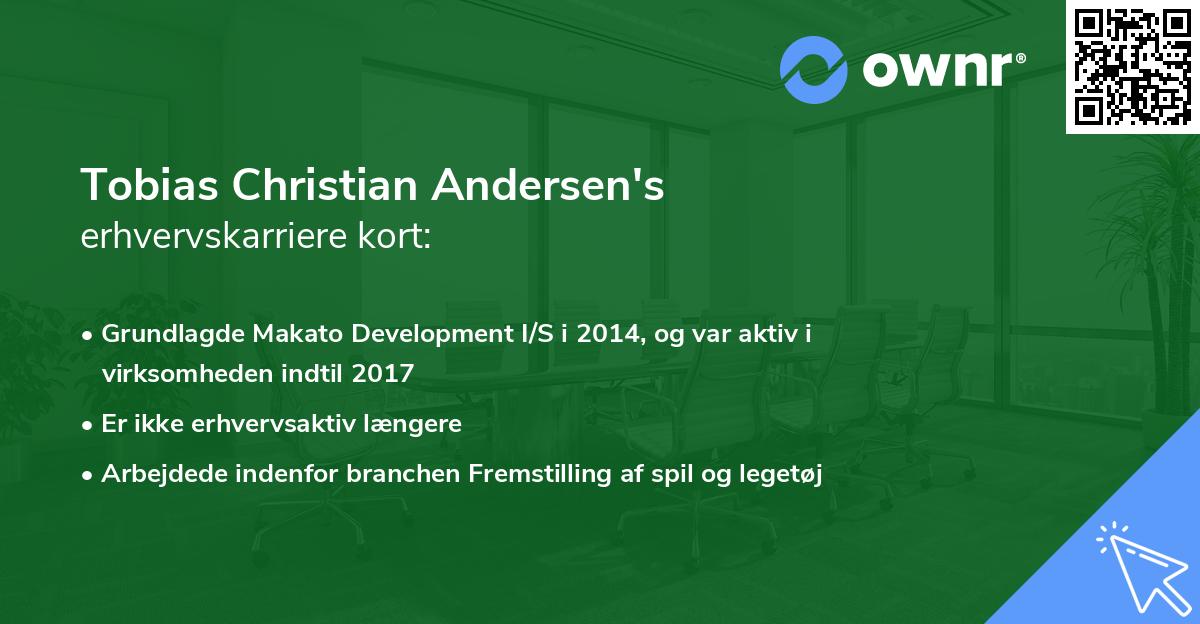 Tobias Christian Andersen's erhvervskarriere kort