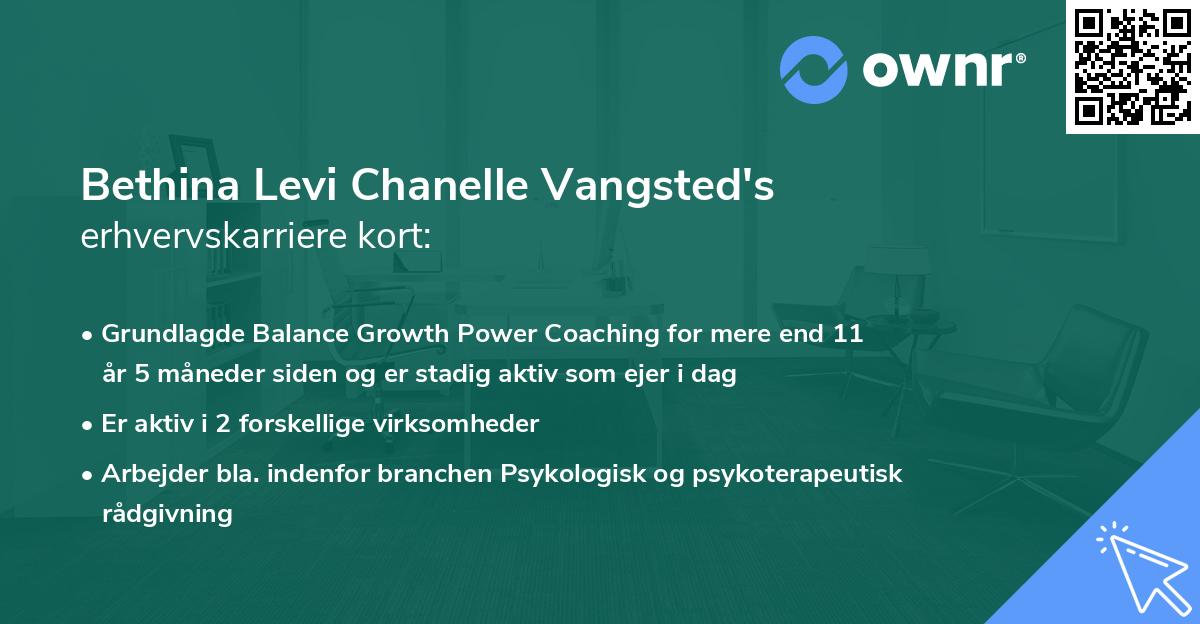 Bethina Levi Chanelle Vangsted's erhvervskarriere kort