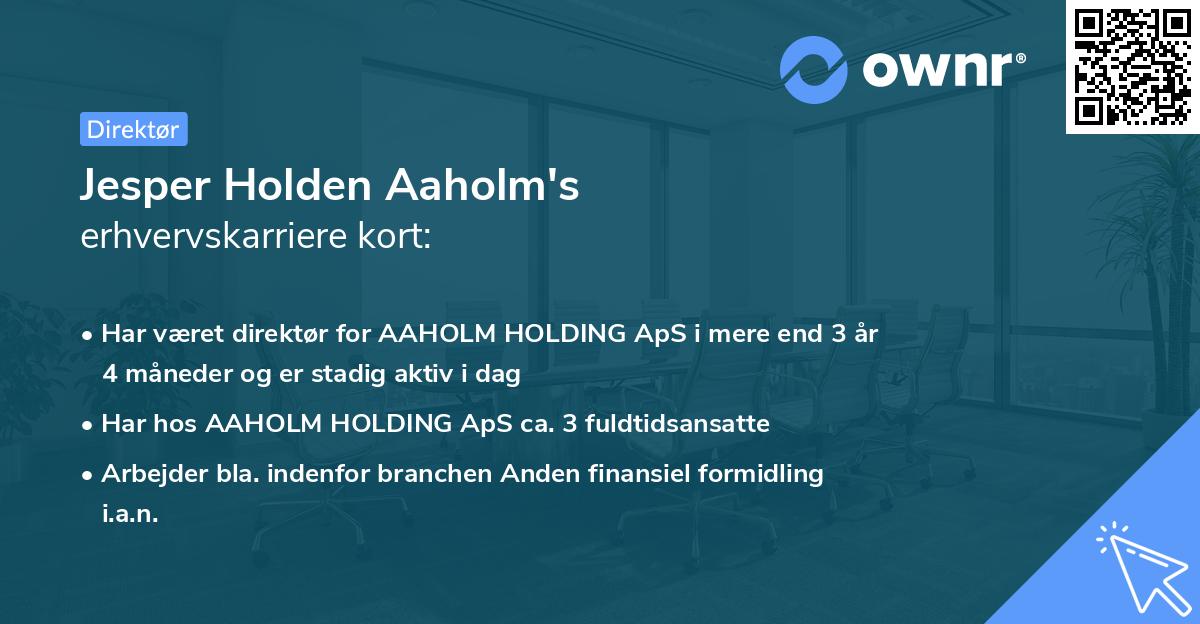 Jesper Holden Aaholm's erhvervskarriere kort