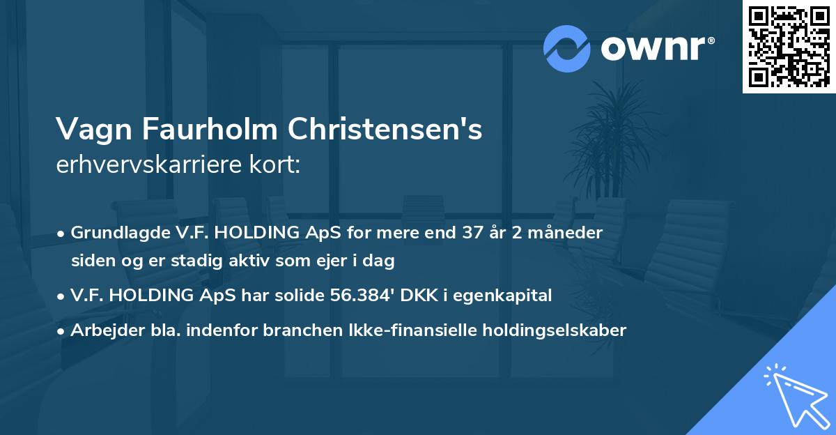 Vagn Faurholm Christensen's erhvervskarriere kort