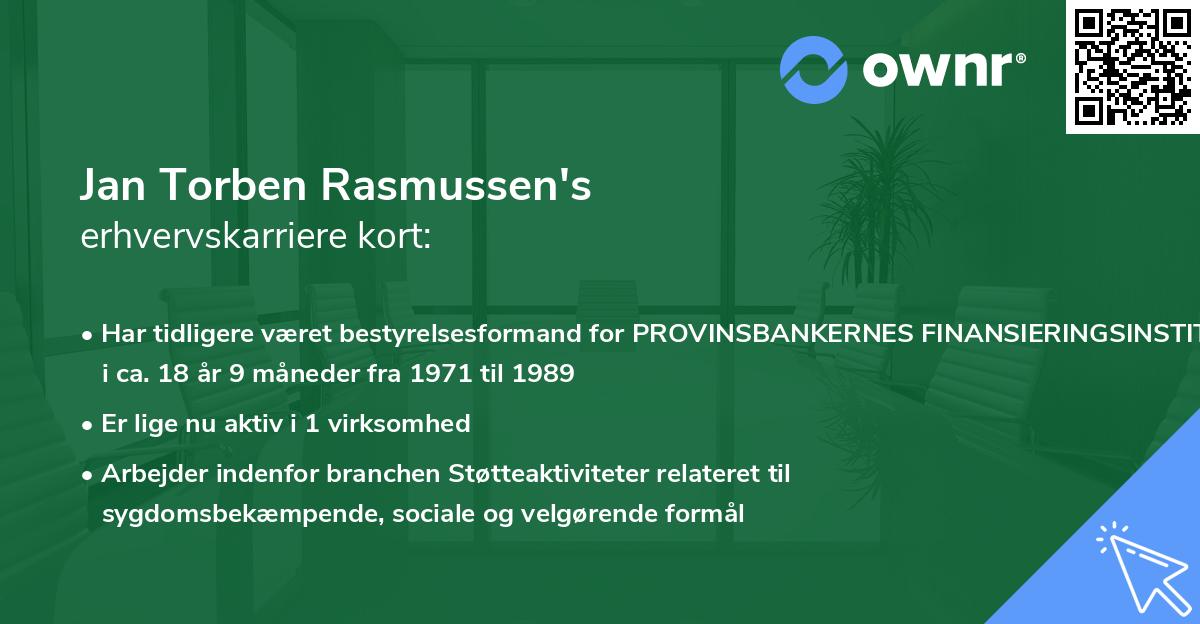 Jan Torben Rasmussen's erhvervskarriere kort