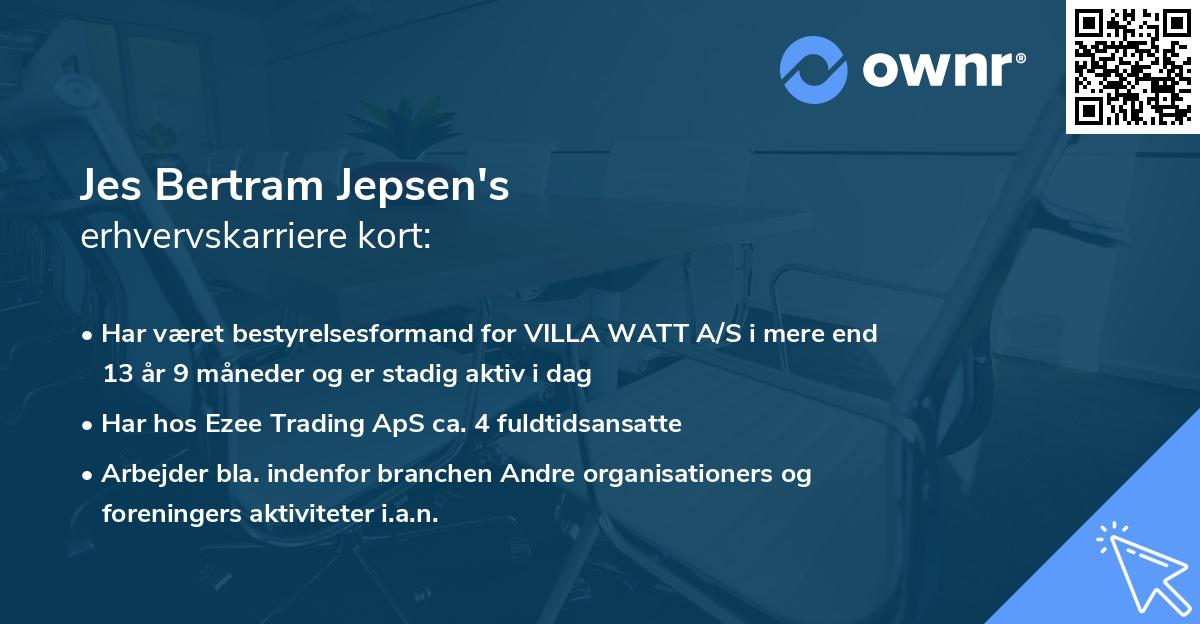Jes Bertram Jepsen's erhvervskarriere kort