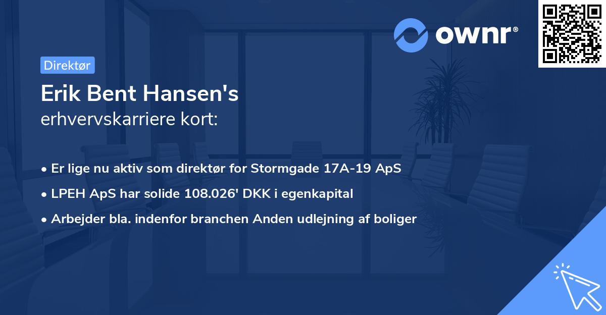 Erik Bent Hansen's erhvervskarriere kort