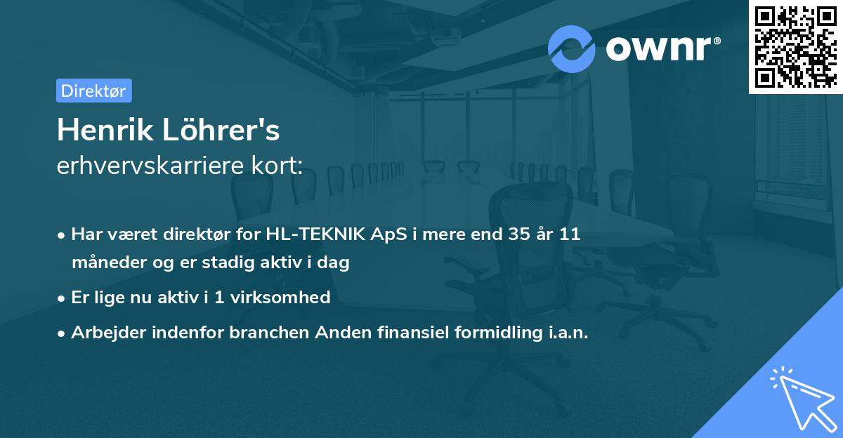 Henrik Löhrer's erhvervskarriere kort