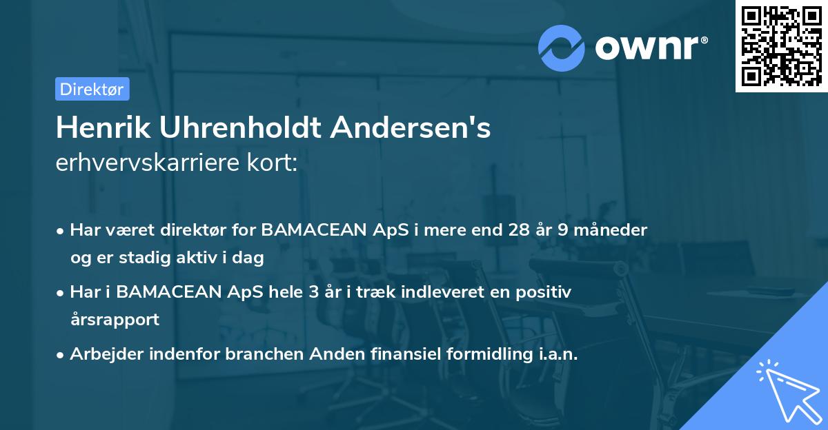 Henrik Uhrenholdt Andersen's erhvervskarriere kort
