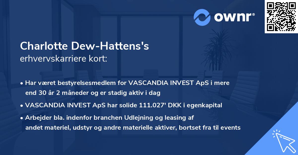 Charlotte Dew-Hattens's erhvervskarriere kort