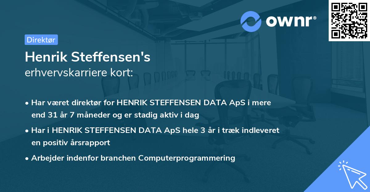 Henrik Steffensen's erhvervskarriere kort