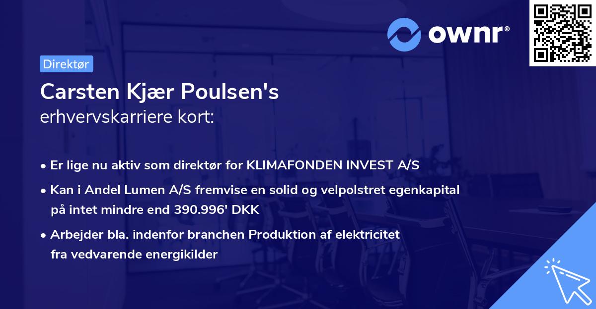 Carsten Kjær Poulsen's erhvervskarriere kort