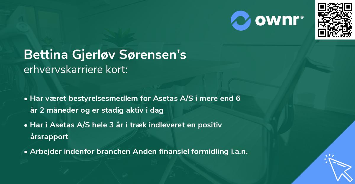 Bettina Gjerløv Sørensen's erhvervskarriere kort