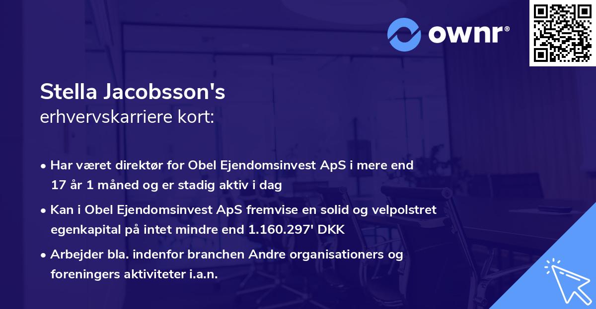 Stella Jacobsson's erhvervskarriere kort