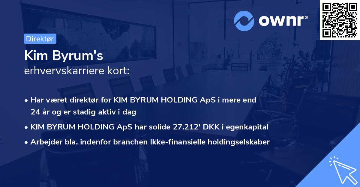 Kim Byrum's erhvervskarriere kort
