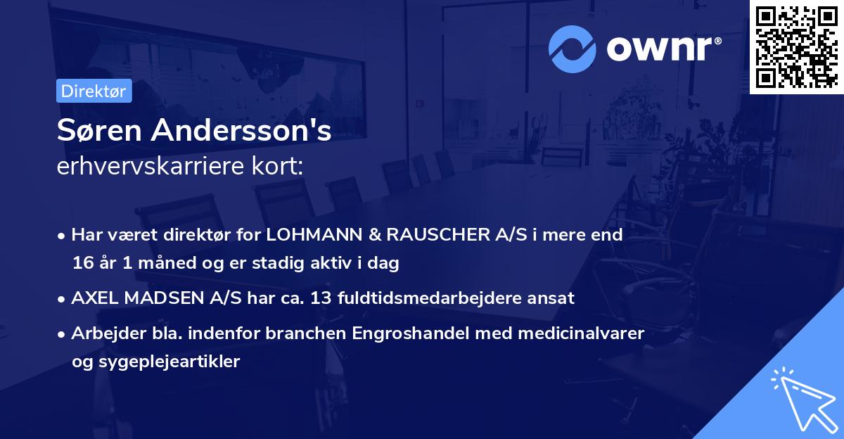 Søren Andersson's erhvervskarriere kort