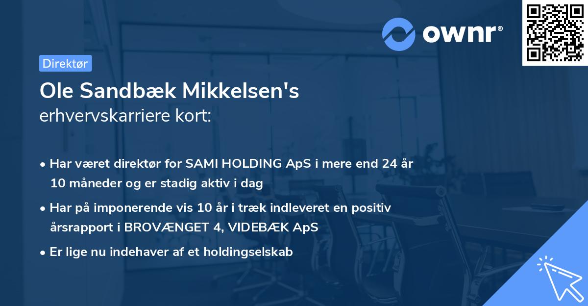 Ole Sandbæk Mikkelsen's erhvervskarriere kort