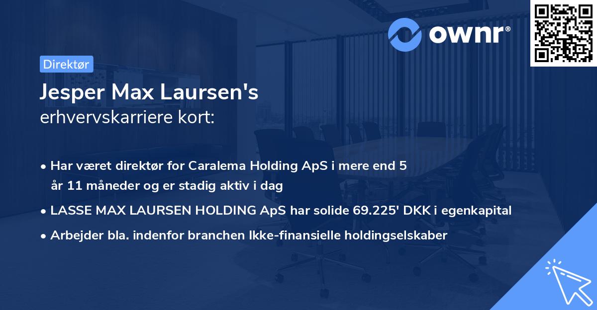 Jesper Max Laursen's erhvervskarriere kort