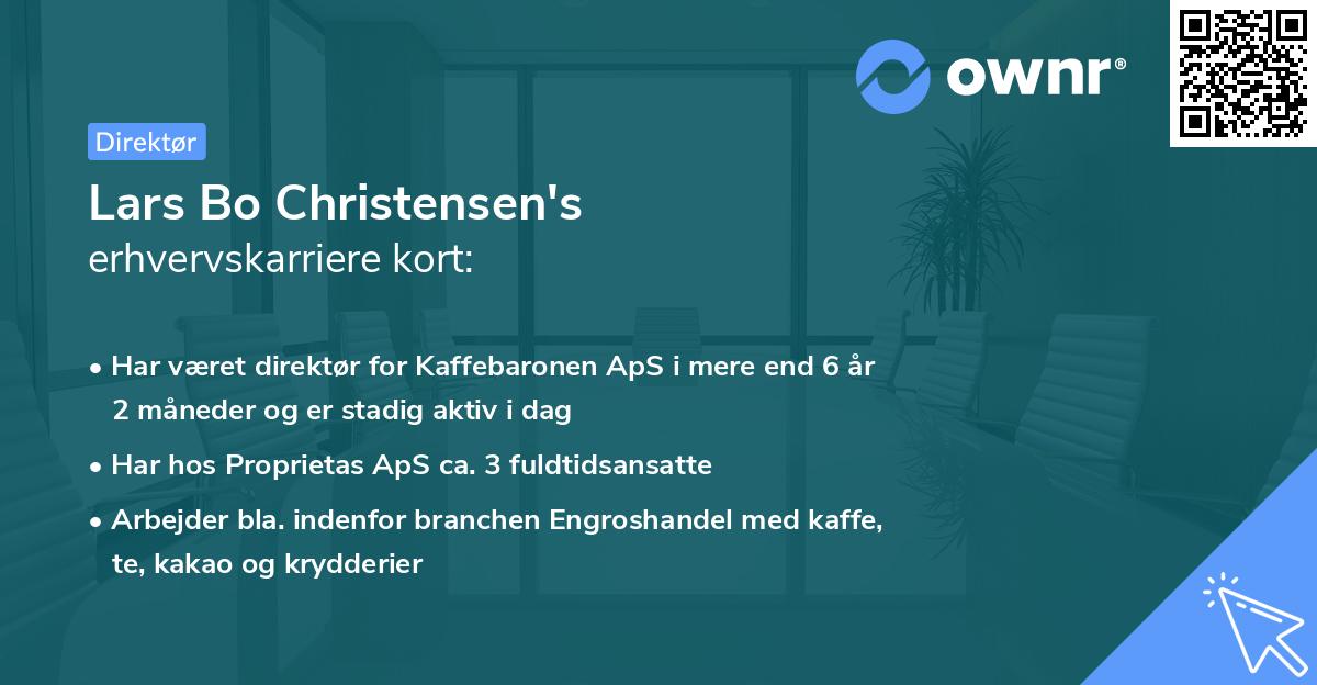 Lars Bo Christensen's erhvervskarriere kort