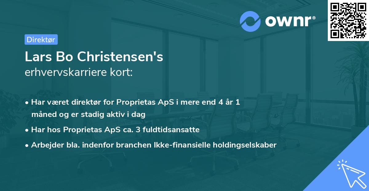 Lars Bo Christensen's erhvervskarriere kort