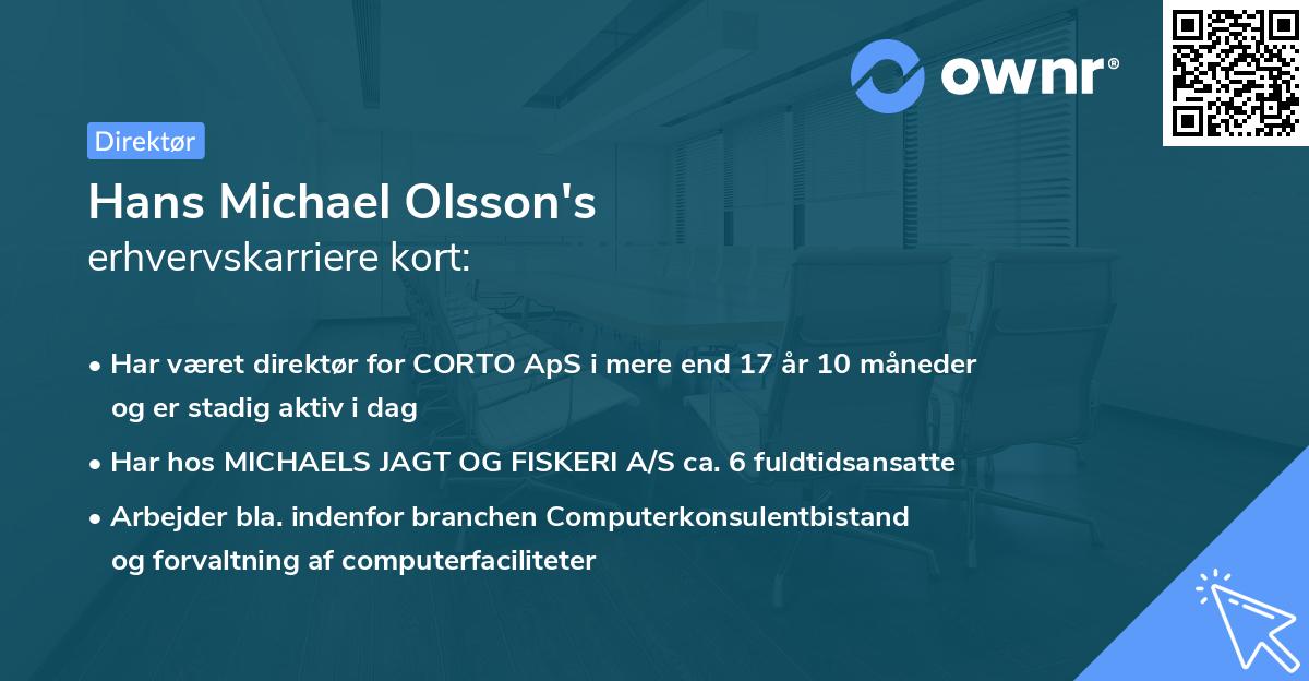 Hans Michael Olsson's erhvervskarriere kort