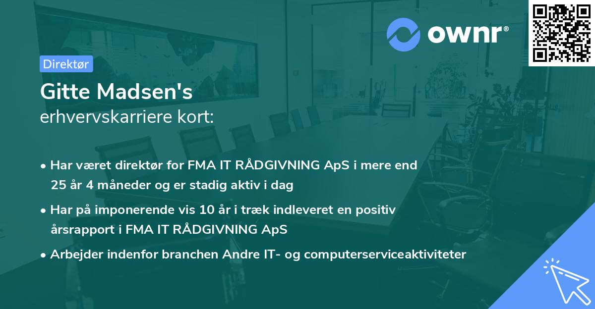 Gitte Madsen's erhvervskarriere kort