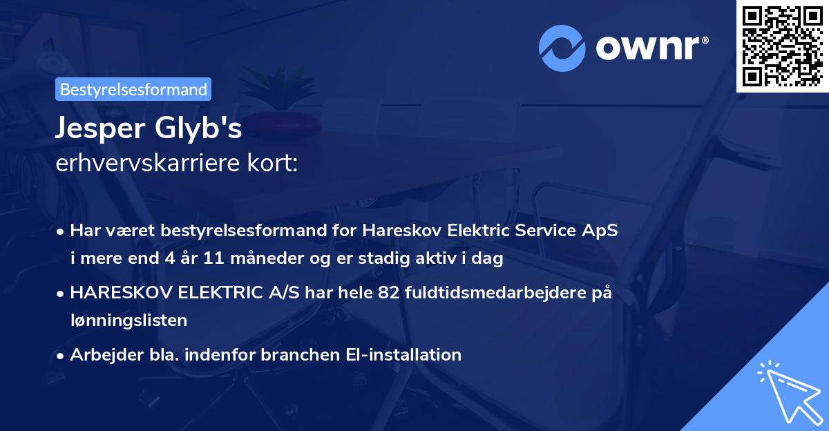 Jesper Glyb's erhvervskarriere kort