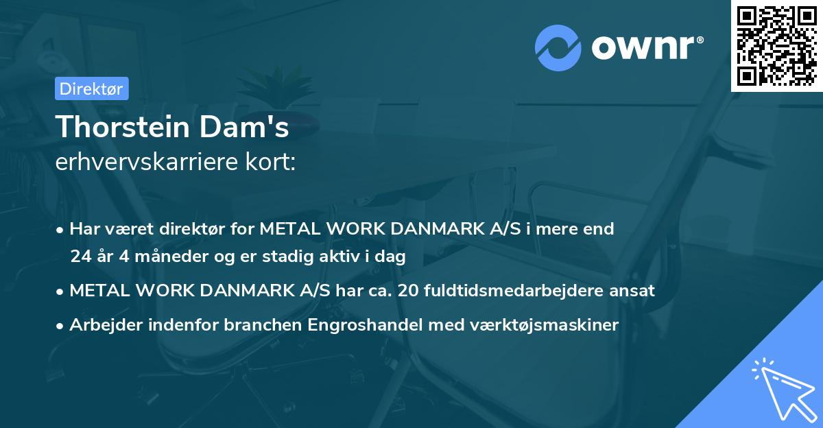 Thorstein Dam's erhvervskarriere kort