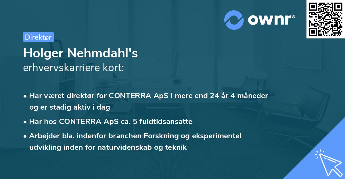 Holger Nehmdahl's erhvervskarriere kort