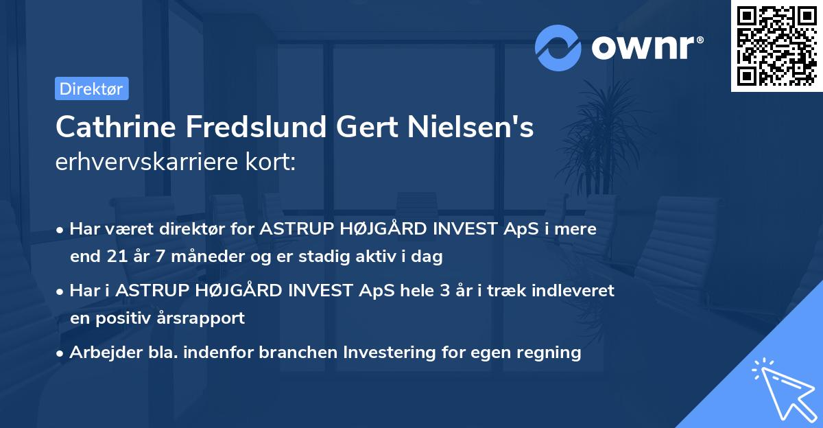 Cathrine Fredslund Gert Nielsen's erhvervskarriere kort