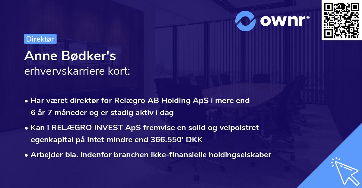 Anne Bødker's erhvervskarriere kort