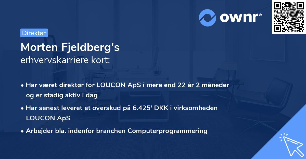 Morten Fjeldberg's erhvervskarriere kort