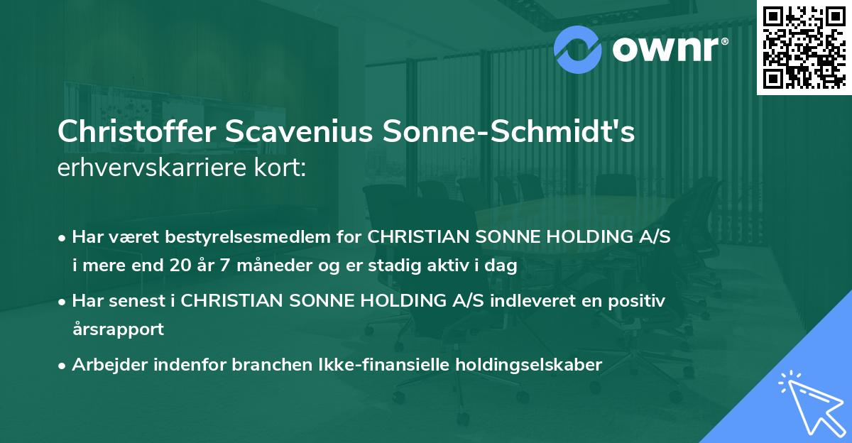 Christoffer Scavenius Sonne-Schmidt's erhvervskarriere kort