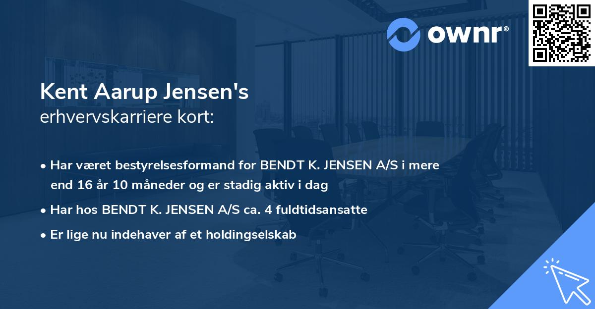 Kent Aarup Jensen's erhvervskarriere kort