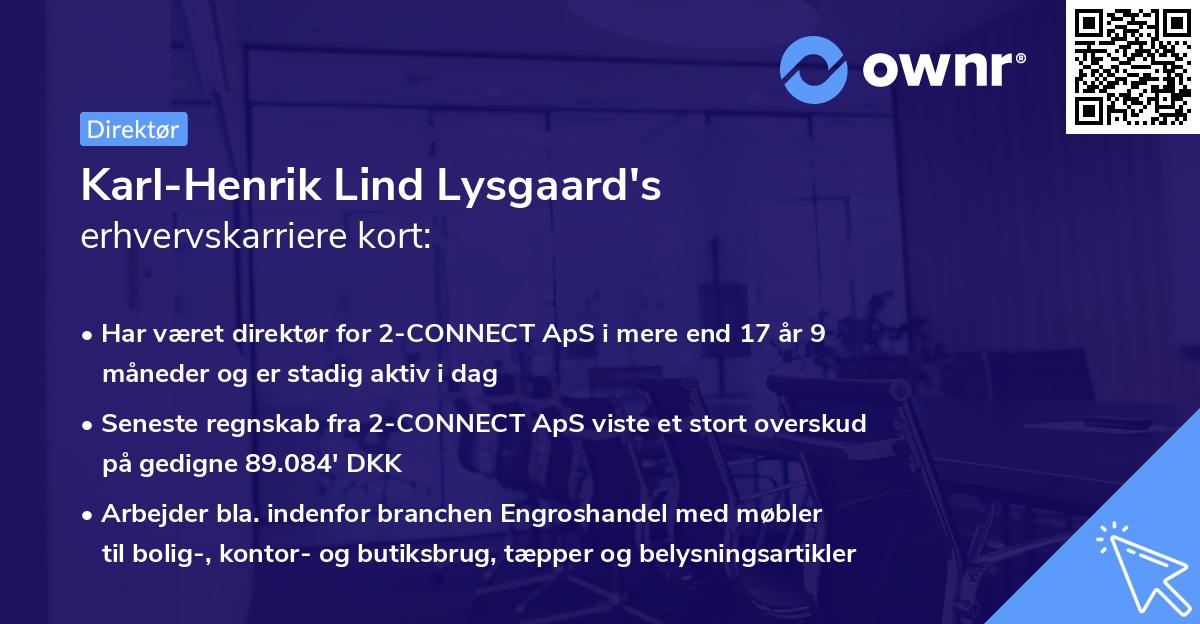 Karl-Henrik Lind Lysgaard's erhvervskarriere kort